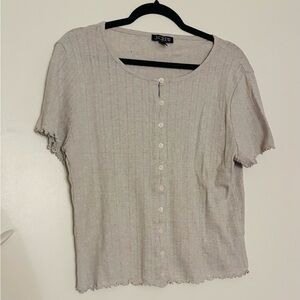 J. Crew Women's Light Gray Button-Down Shirt